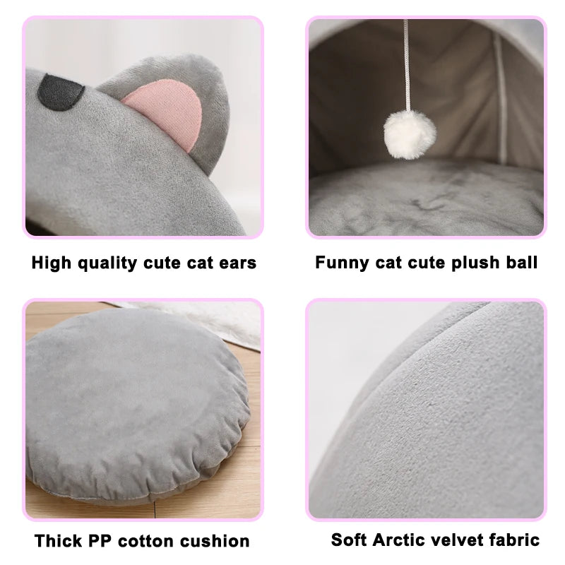 The Kitty Cave — Warm Hooded Cat Bed