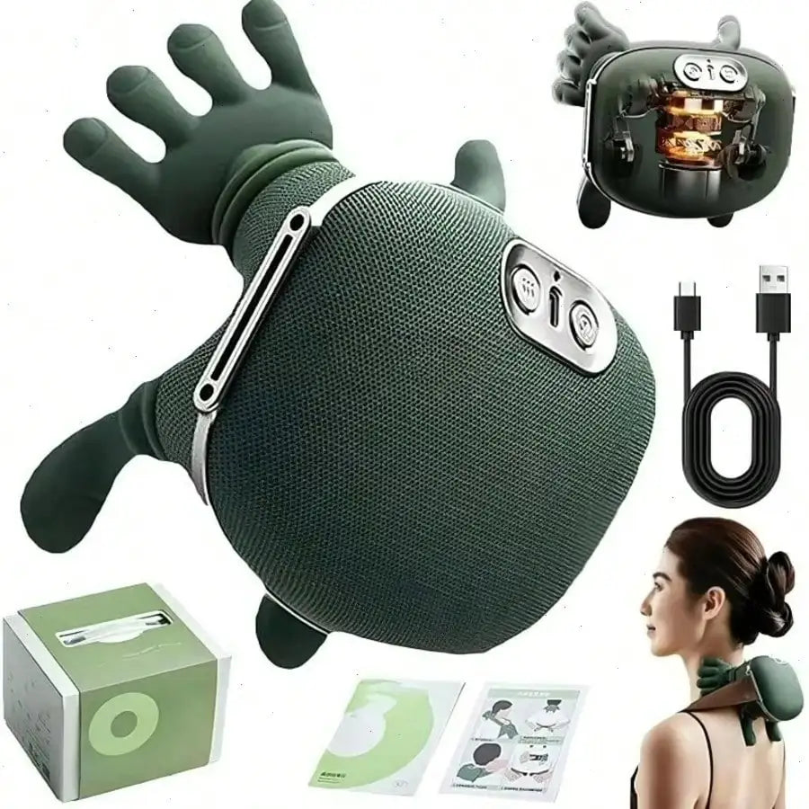 Heated 4D neck and shoulder massager