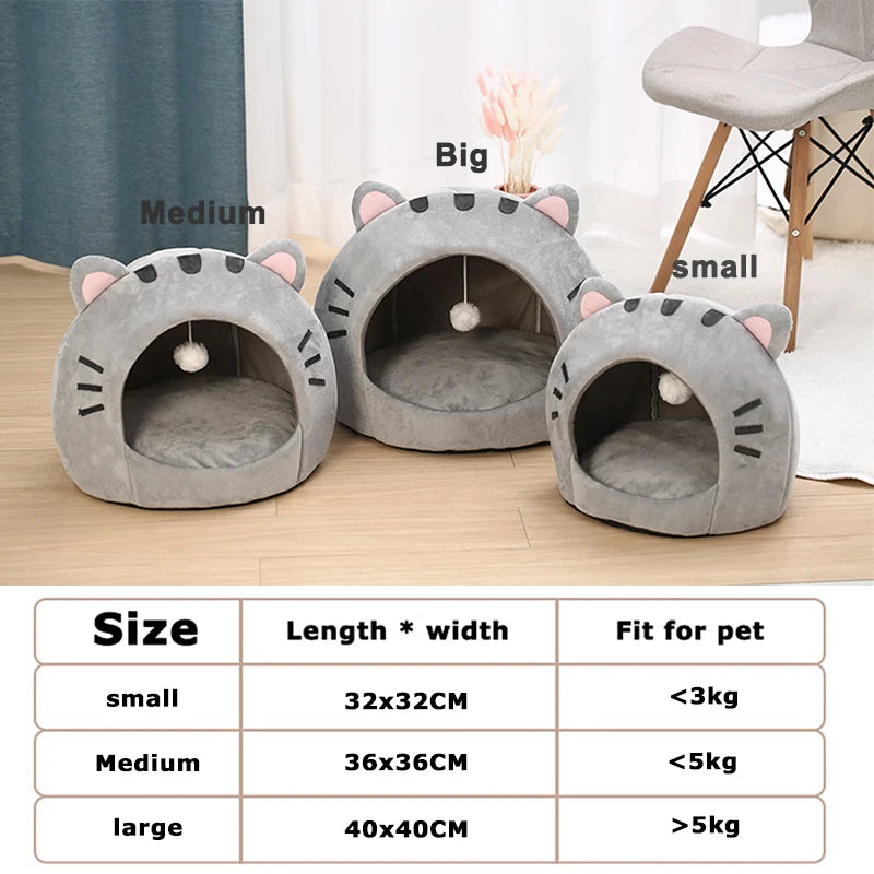 The Kitty Cave — Warm Hooded Cat Bed