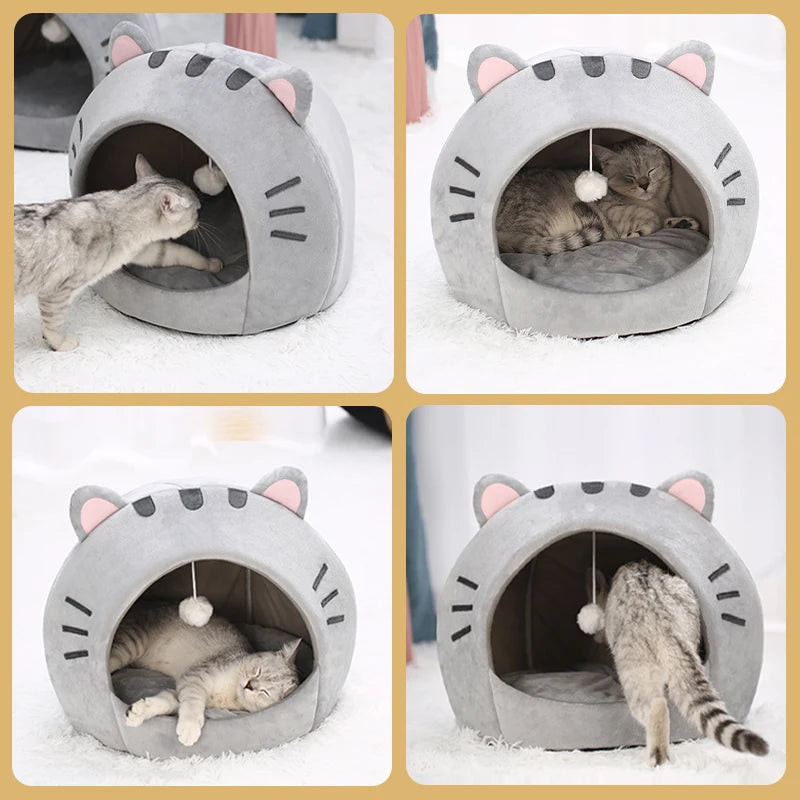The Kitty Cave — Warm Hooded Cat Bed