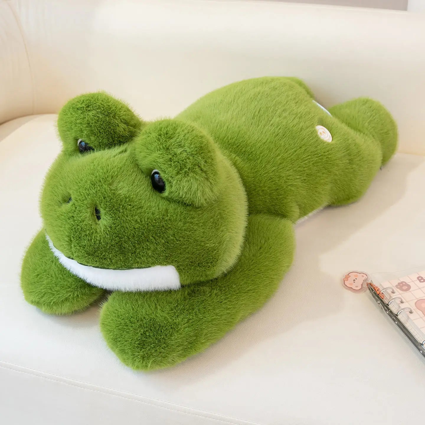 Huggo Weighted Frog — weighted frog plush for adults with long hug-back arms, cottagecore